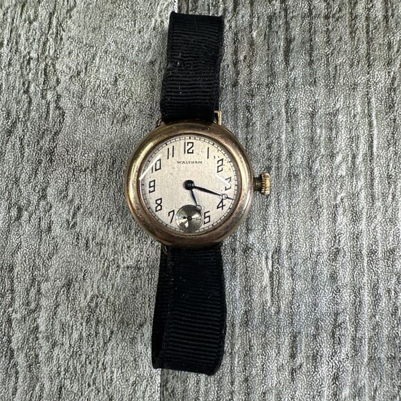 RARE Waltham Trench Watch WWI - Gold Wind Needs Minor Repair - Picture 8 of 14